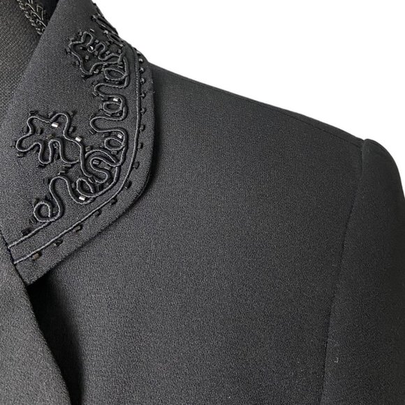 Vintage 90s Braemar Jeremy Scott Black Beaded Blazer - Picture 4 of 8